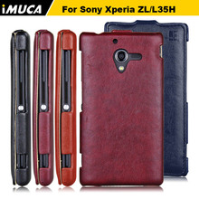 IMUCA original Cases for Sony Xperia ZL L35H PU leather Vertical Flip Cover Pouch Free Shipping Mobile Phone Cases&bags