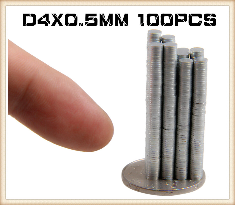 em estoque nova 100pcs minúsculo neodímio disco ímãs 4mm diâmetro x 0,