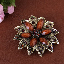 cheap Vintage Jewelry resin  Flower Shape Brooches pins for women Free Shipping