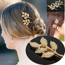 Wedding Jewelry 2014 Brand New Fashion Top Quality Lovely Leaves Golden Metal Punk Hairpin Hair Clip
