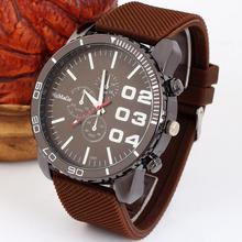 New Free Shipping 6colors for Choice Stylish Luxury Huge Big Dial Silicone Band Quartz Wrist Watch