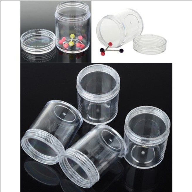 10 pcs lot 2014 New Round Transparent Plastic Box Jewelry Box Cosmetic Pill Tool Kit Case