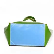 Women color edge bag Green tote handbag Big designer bags High Quality Soft With Blue Bottom