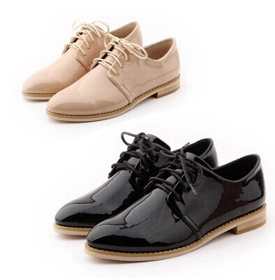 NEW 2014 platform shoes women patent genuine leather shoes Oxford shoes for women Brogues lace up