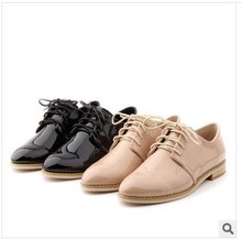 NEW 2014 platform shoes women patent genuine leather shoes Oxford shoes for women Brogues lace up