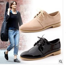 NEW 2014 platform shoes women patent genuine leather shoes Oxford shoes for women Brogues lace up