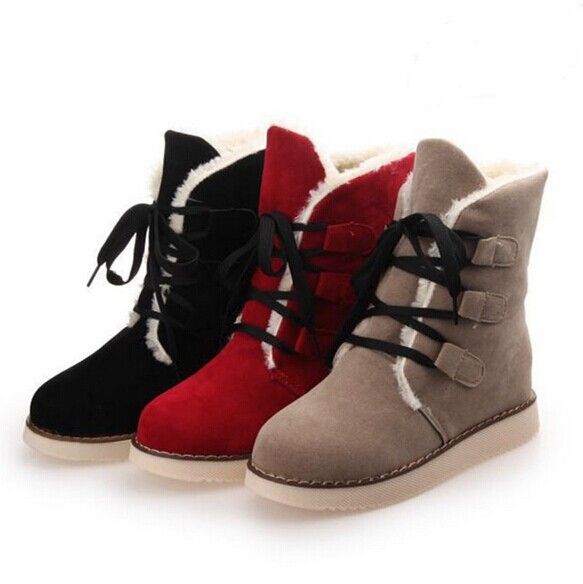 new 2014 Plus velvet warm snow boots flat boots lace slip australia boots women snow boots
