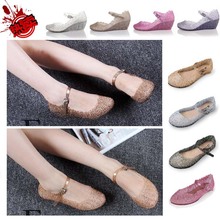 2014 New Arrival Womens Crystal Jelly Sandals Female Wedges flat heel sandals shoes bird’s-nest shoes flat square dancing shoes