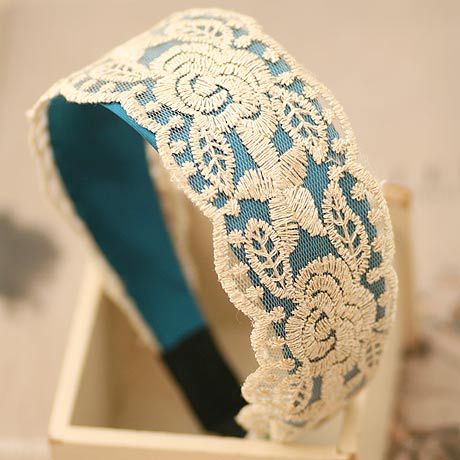 Wide Lace Flower Headband for Women Lace Rose Color Ribbon Hairband Lady s Wide Hair Accessories