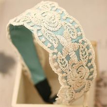 Wide Lace Flower Headband for Women Lace Rose Color Ribbon Hairband Lady s Wide Hair Accessories