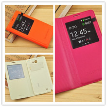 Luxury Leather Phone Case Flip View Cover for Samsung Galaxy Note 2 Note2 II N7100 7100 + Free Screen Protector