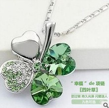 New Brand Necklace Fashion Jewelry Clover Necklace Statement Necklace Women Choker Crystal Necklaces Pendants 2207