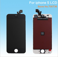 10pcs/lot mobile phone lcds for Apple iphone 5 LCD assembly digitizer touch screen with frame free shipping for iphone5 diaplay