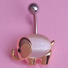 Cute Elephant Gold Body Jewelry Piercing Navel Belly Button Rings Percing Pircing Belly Ring Ouro Bijoux