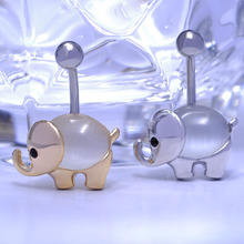 Cute Elephant Gold Body Jewelry Piercing Navel Belly Button Rings Percing Pircing Belly Ring Ouro Bijoux