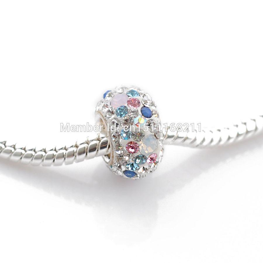 New 925 sterling silver pendants for women charms colorful Crystal beads fit pandora necklaces bracelets DIY