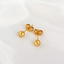 18k gold plated 18k white gold plated ball shape classic design stud earrings for women wholesale