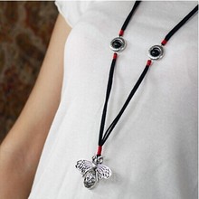 Hand made rope pendant long necklace/new 2014 kpop fashion ethnic tribal for women sweater accessories/collier/colar/bijoux