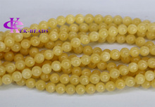Wholesale Natural Genuine Yellow Honey Jade Round Loose Stone Beads 3 18mm FitJewelry DIY Necklaces or