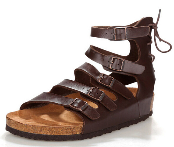 sale Birkenstock Slippers men gladiator sandals leather cork sandals