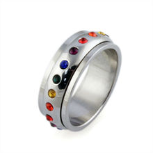 fashion rotating spinner ring for men and women stainless steel gay jewelry
