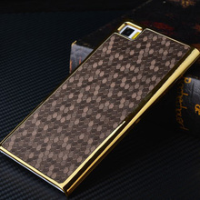 Luxury Business Style Square Grid Skin Leather Chromed Edge Hard Case For XIAOMI 3 M3 MI3