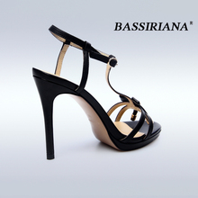 BASSIRIANA the new summer Australian leather stiletto sandals genuine leather high heel sandals free shipping to