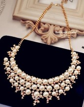 Artificial pearl crystal false collar short necklace/2014 korea luxury jewelry for women accessories/maxi colar/collier/bijoux