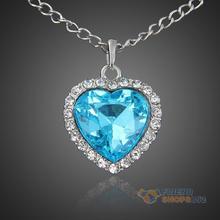 #F9s Fashion Jewelry Woman Movie Titanic Blue Zircon Heart of Ocean Necklace