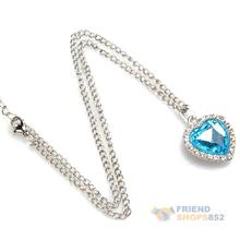  F9s Fashion Jewelry Woman Movie Titanic Blue Zircon Heart of Ocean Necklace free shipping
