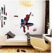 Free Shipping new arrival Cool Spider-Man Wall sticker for Bedroom and living room Children Home Decor
