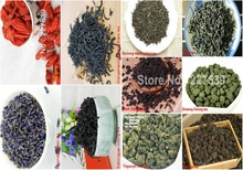 10 Different Flavors tea Dianhong Zhengshanxiaozhong Old puer Ginseng Black Oolong Tieguanyin Green flower goji berry