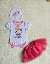 new 2015 Children clothing set Baby girl 3pieces suits shirt tutu Skirt cap baby cotton toddler