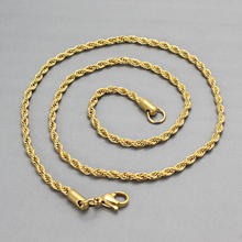 High quality 18k gold twist chain necklace stainless steel jewlery for men and women