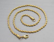 High Quality 18k gold twist chain necklace stainless steel DIY jewlery for men and women