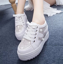 2014 cutout breathable platform shoes lace gauze single shoes elevator low casual shoes female sandals Diamond