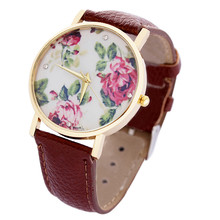 Vintage Jewelry High quality Trendy Watch Women s Peony Pattern Flower Watch with PU Strap Watches