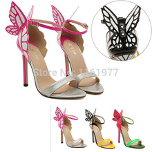 Valentin Shoes For Women Butterfly High Heels PU Stileto Neon Nude Pump Butterfly Shoes Stiletto Pigalle