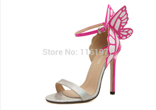 Valentin Shoes For Women Butterfly High Heels PU Stileto Neon Nude Pump Butterfly Shoes Stiletto Pigalle