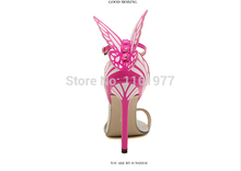 Valentin Shoes For Women Butterfly High Heels PU Stileto Neon Nude Pump Butterfly Shoes Stiletto Pigalle