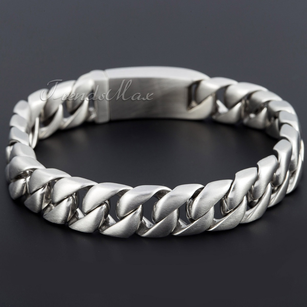 Customized 11mm Mens Boys Round Curb Cuban Link Chain 316L Stainless Steel Silver Tone Bracelet Wholesale