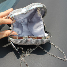 2015 New Fashion Women s Heart shaped Hard Box Clutch Luxury Bling Diamond Wedding Party Handbag