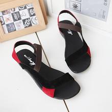 Free Shipping 2014 black sandals women s shoes open toe wedges genuine leather new style fashion