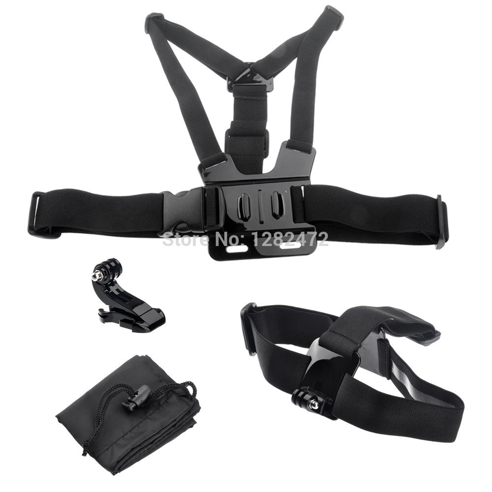 GoPro Chest Harness Head Strap Mount Jhook Mount Accessories Parts Bag for HD 2 3 3