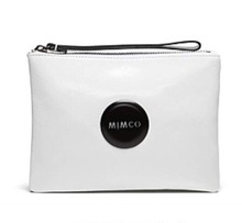new arrived Mimco Medium Lovely pouch Patent Black Rose Gold and the white matt black logo