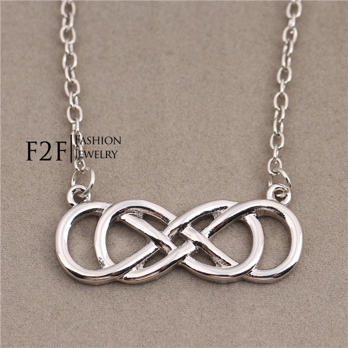 Revenge Emily Thorne tone Eternity Simplicity Forever Love Double Infinity Necklace Bridal Party Jewelry