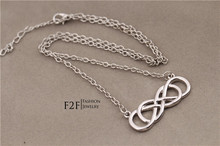 Revenge Emily Thorne tone Eternity Simplicity Forever Love Double Infinity Necklace Bridal Party Jewelry
