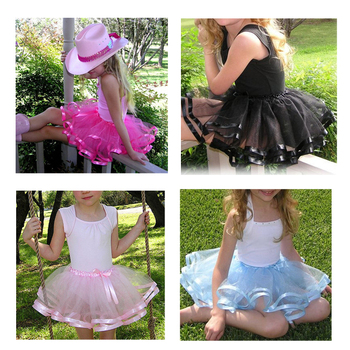 Монетный двор атласной лентой край розовый юбки и ленты отделкой детей юбки лето пушистый пачки юбки