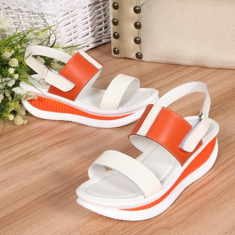 2014 The New Trend Of Mixed Colors Of Summer Shoes Slope With Thick Crust Models Counters