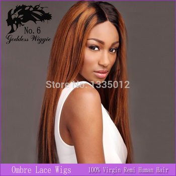 Silky Straight Ombre Full Lace Wigs Brazilian Hair Two Tone Lace Wig Silky Straight Ombre Full Lace Wigs Brazilian Hair Two Tone Lace Wig